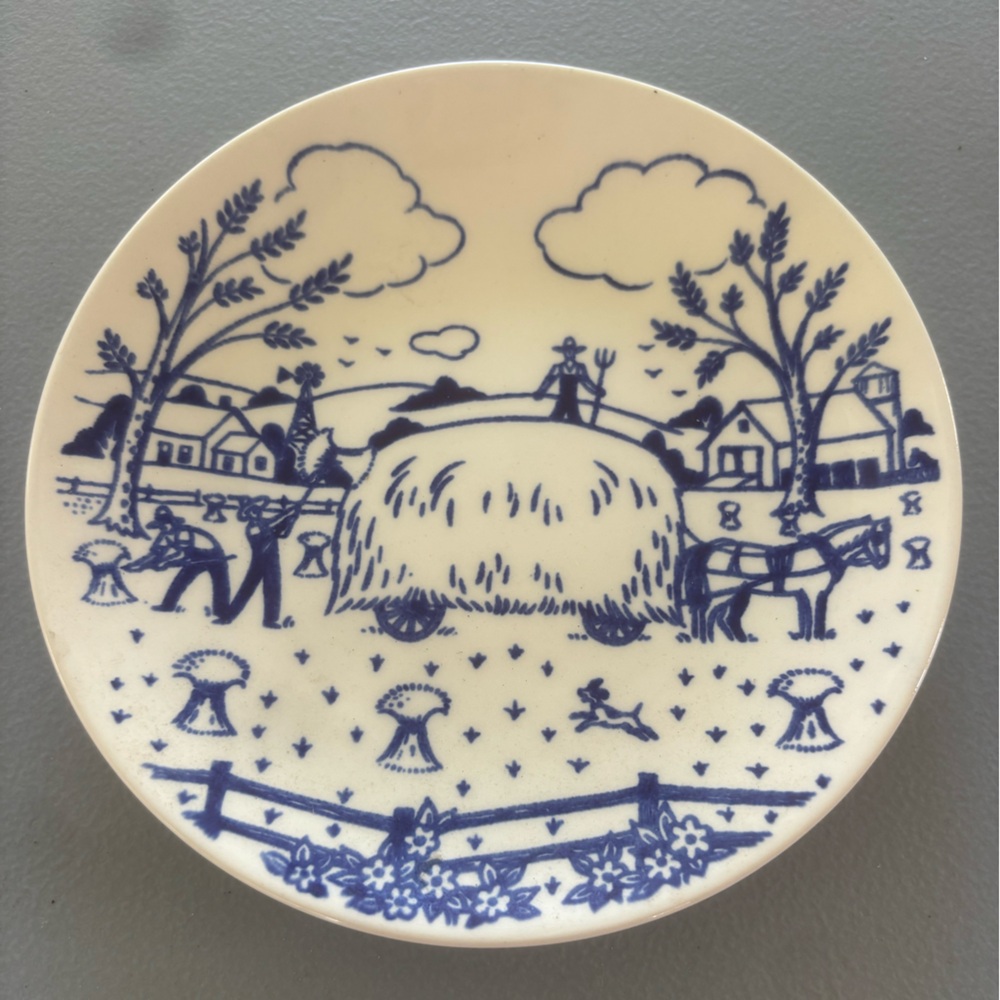 Vintage Stavangerflint 6” Saucer Plate Lumbering Scene  1949-79 Dura Print